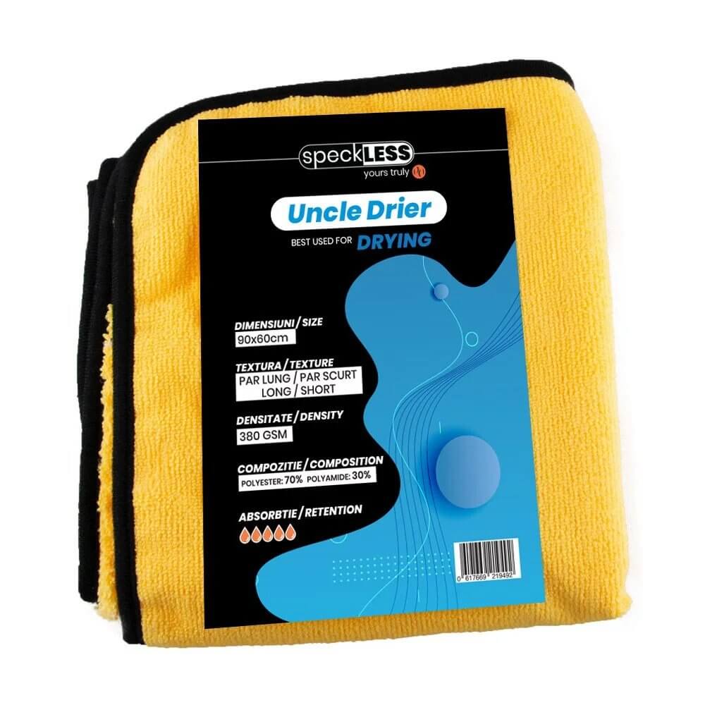 Prosop Uscare Auto speckLESS Uncle Drier, Galben, 380 GSM, 90x60cm